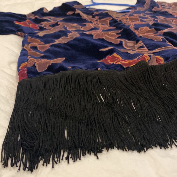 Buffalo by David Bitton Velvet Floral Shrug Blouse Cardigan Small - Picture 2 of 10